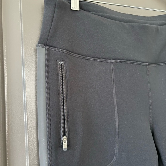 Athleta Street to Summit Pant Black Gray Stripe Lined for Cold Climate Size L - Picture 4 of 9
